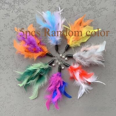 Inspired Finds FlutterFeather Cat Wand Refill Set Replacement Feather Attachments For Interactive Cat Teaser Toys 5pcs Random Color