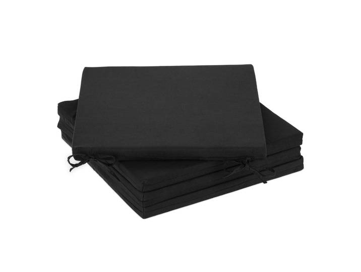 Schwarze Stuhlkissen 4er-Set Schwarz