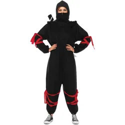 Leg Avenue CozySuit Ninja Jumpsuit Overall Karneval Halloween (L, M)