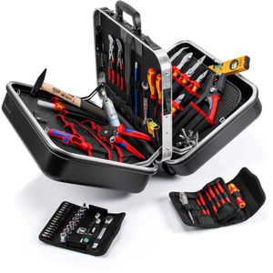 Knipex Werkzeugkoffer BIG Twin Elektro, 00 21 42, 63-teilig, im Kunststoff Klappkoffer, VDE isoliert