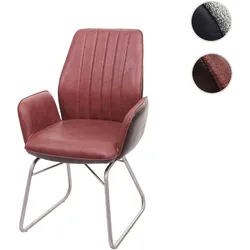 Esszimmerstuhl HWC-G73, Küchen/Schwingstuhl, Wippfunktion Stoff Kunstleder Edelstahl gebürstet ~ braun Wildlederoptik