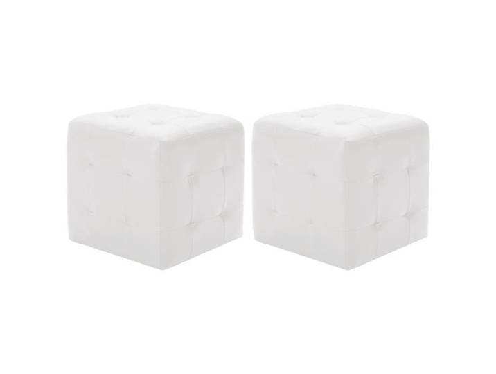 Poufs 2 pcs Blanc 30 x 30 x 30 cm Similicuir