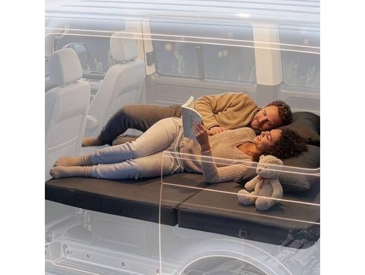 SHOGAZI T4 Matratze für VW Multivan, California – 152/120×186×12 cm – orthopädischer Kaltschaum, 100 % Baumwolle, faltbar & waschbar – Schlafkomfort wie zu Hause – Made in Germany