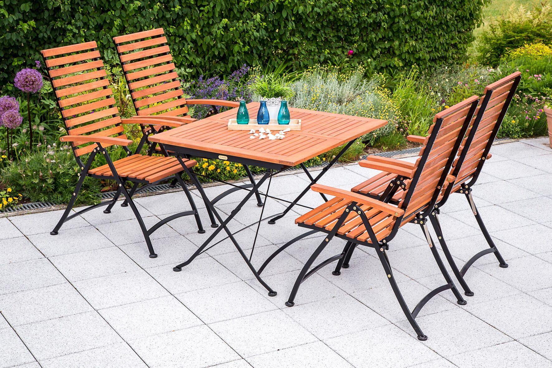 Garten-Essgruppe MERXX "Schlossgarten", braun, Sitzmöbel-Sets, Garten-Essgruppe braun Einheitsgröße