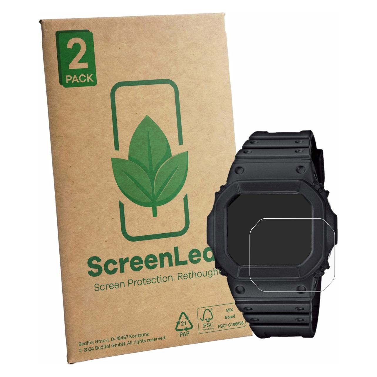ScreenLeaf Schutzfolie für Casio G-Shock GW-M5610U-1CJF Displayschutz Display Schutz Folie Klar Transparent (6163816)