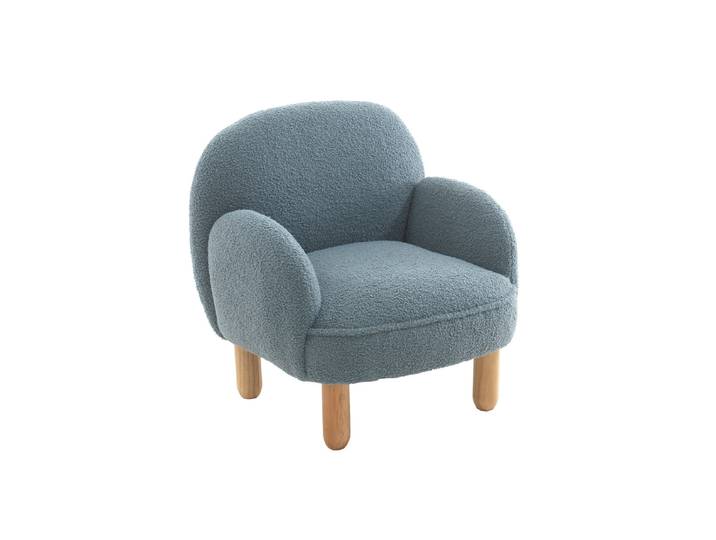Mini fauteuil tissu bouclé Vipack Rocky Bleu