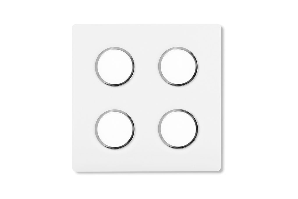 Lumen Center Brick Quadro 04 Deckenleuchte (Leuchte weiß, Ring chrom) Leuchte weiß, Ring chrom BRIQ41052+BRIQ4C105+BRIQ4R150