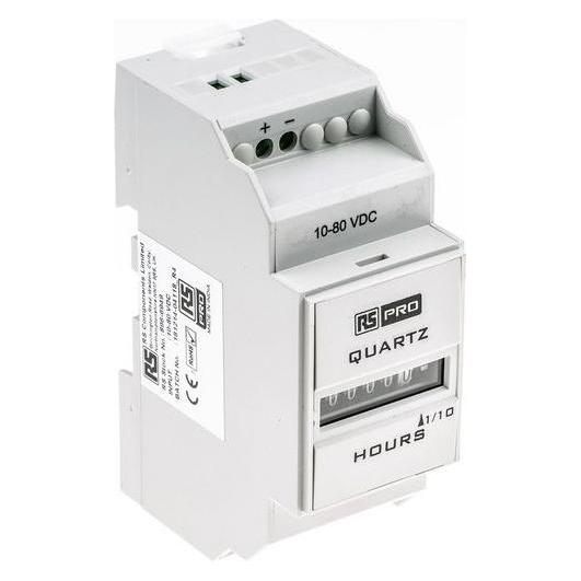 RS PRO Hours Run Meter DIN rail mount 10-80Vdc (8966949)