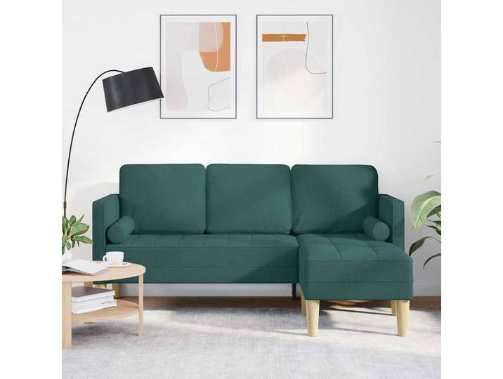 vidaXL Sofa vidaXL Sofa Set mit Kissen Dunkelgrün Polyester