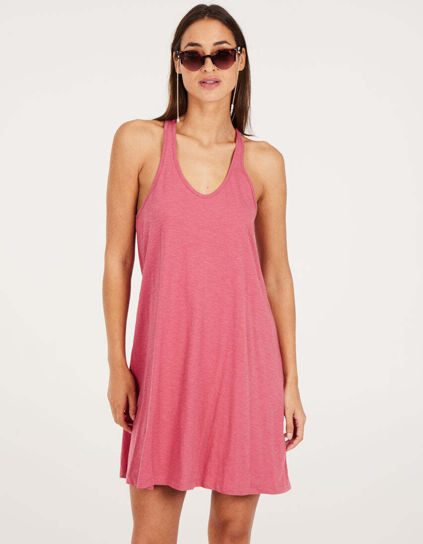 Strandkleid PROTEST "Kleid PRTFELINE", Damen, Gr. XXL, EURO, pink (smooth pink), Obermaterial: 100% Baumwolle CO., Kleider Strandkleid smooth pink XXL, EURO