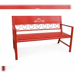 DanDiBo Gartenbank Metall Wetterfest Rot 120 cm 2 Sitzer Sitzbank Passion 121495 Eisen Blumenbank Garten