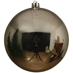MARELIDA Christbaumkugel XL Weihnachtskugel bruchfest 14cm glänzend silber