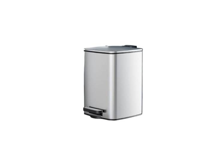 YUHANXINHESHE 25 Liter großes Fassungsvermögen, rechteckiger Mülleimer mit Deckel und Fußpedal, Absenkautomatik, for Küche, Badezimmer, Büro, Wohnzimmer(Silver)