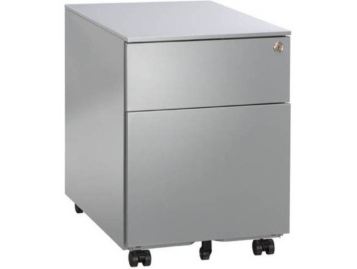 Caisson mobile métal Bruneau 2 tiroirs aluminium - Caissons mobiles - Bruneau