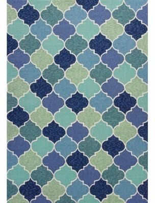Domani Trails Morroccan Blues Trellis Indoor / Outdoor Rug