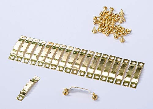 Set van 20 gouden ophanghaken met schroeven voor fotolijsten