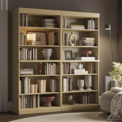 "Palace Imports Solid Wood Tall Open 12-Shelf Bookcase, 64"" W"