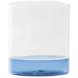Zafferano Filo Bianco 4er-Set Trinkgläser aus mundgeblasenem Borosilikatglas, klar und blau, Murano-Design für elegante Tischdekorationen