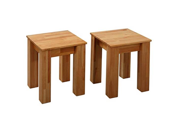 Krok Wood 2X Hocker aus Massivholz 35x35x45 cm (Bonn Buche)