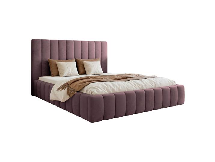 Polsterbett 140x200 cm Fiarro mit Bettkasten, violetter Samt,