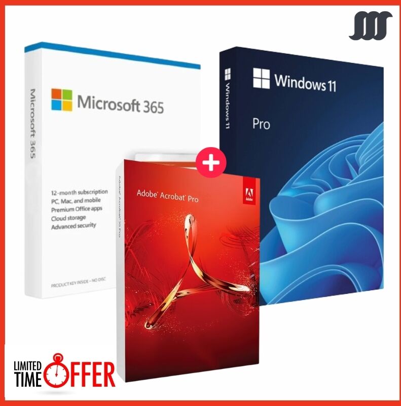 Exclusive Bundle: Microsoft Office 365 + Windows 11 Pro + Adobe Acrobat 2021