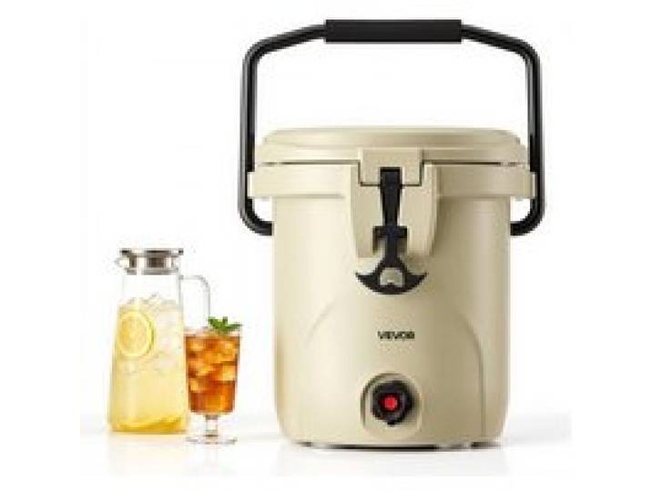 VEVOR Distributeur de Boissons Isotherme 13 L, Fontaine à Boissons Fraîches, pour Camping Restauration, Isolation Triple Couche, Distributeur d'Eau Chaude et Froide avec Robinet Verseur Anti-gouttes