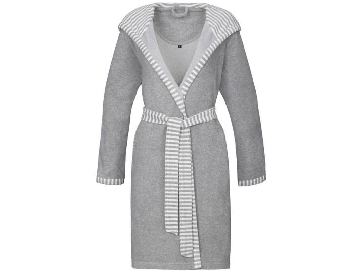 Vossen Bademantel Juno, Grau, female, Oeko-Tex® Standard 100, Taschen, angenehm warm, hochwertige Qualität, modische Optik, Heimtextilien, Badtextilien, Bademäntel, Bademäntel Damen