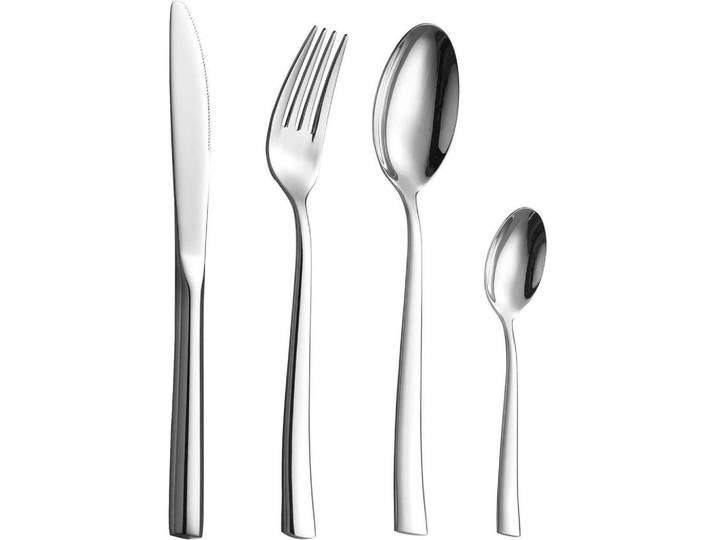 Besteckset 24-teiliges Set für 6 Personen Silber, Silberfarben, Metall, Besteck, Besteck-Sets