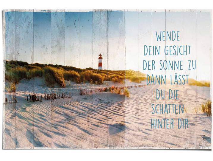 Poster REINDERS Sonne am Strand , blau (farbe bild(er): blau), B:91,5cm H:61cm, Papier, Bilder, Poster
