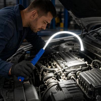 Inspired Deals Flexible LED Work Light For Automotive Repair Rechargeable Under Hood Inspection Lamp blue