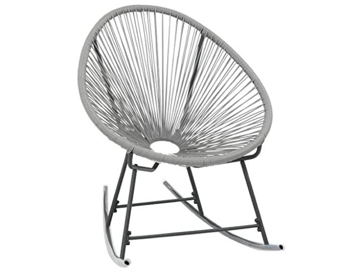 vidaXL Schaukelstuhl Mondstuhl Grau Poly Rattan