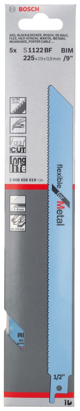 BOSCH S 1122 BF Säbelsägeblätter 5 St. 2608656019