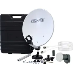 Mobile Sat-Anlage im Koffer 1x Stahl Offset Antenne 350mm 1x Digi. LNB, 1x Sat-Kabel 10m