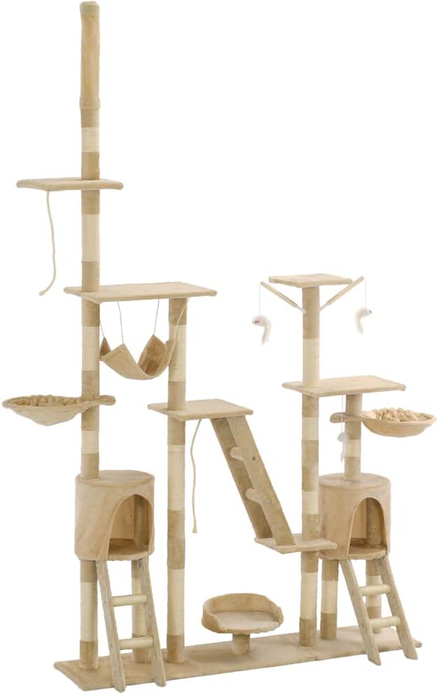 vidaXL Rascador para gatos poste rascador de sisal 230-250 cm beige Beige
