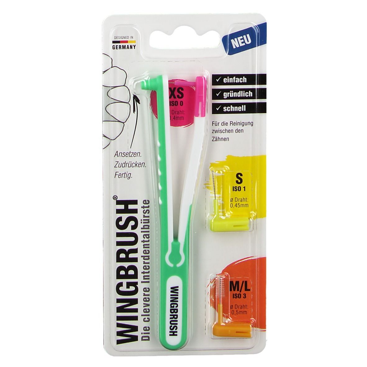 Wingbrush Starter-Set Halter m.3 Bürsten 1 St Zahnbürste