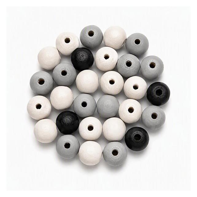 Glorex Holzperle 8mm 80St schw/weiss (74071837)