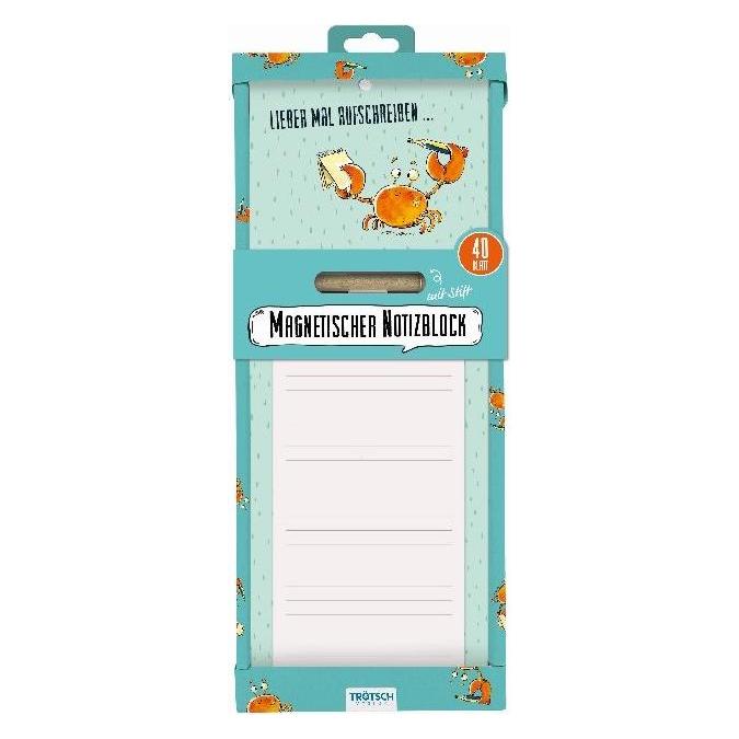Trötsch Notizblock mit Stift und Magnet Krabbe mehrfarbig (80585N)