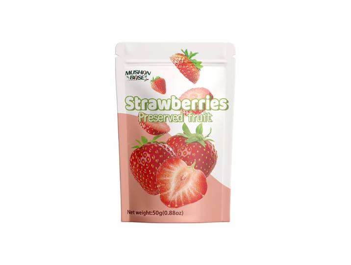 MUSHAN BASE Bai Cao Wei En-cas de fruits à la fraise 50 g