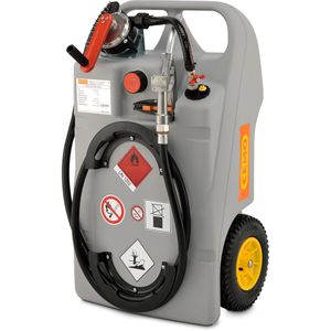CEMO Tankanlage 11101, Dieseltrolley, mobil, 100 Liter, mit Handpumpe und Zapfventil, Diesel