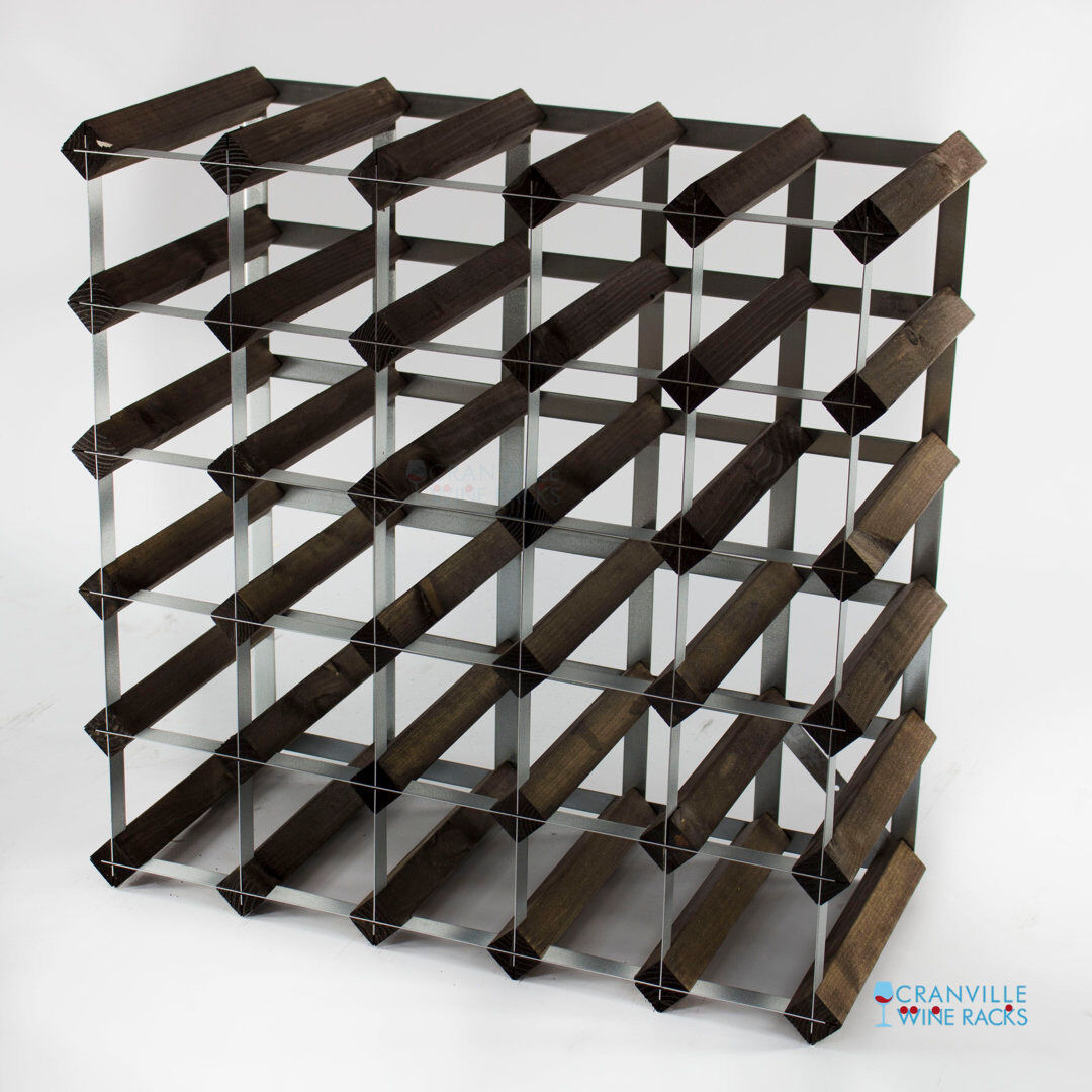 Symple Stuff Ollerton 30 Bottle Floor Wine Bottle Rack Dark Oak 52cm H X 52cm W X 23cm D