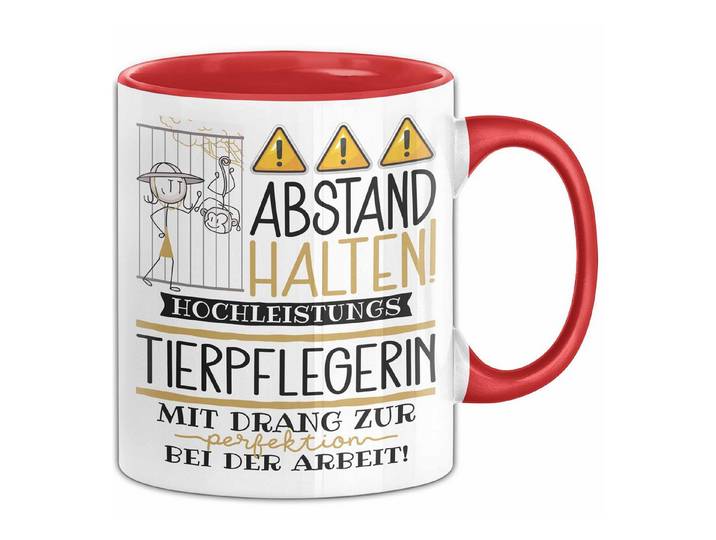 Trendation Tasse Tierpflegerin Tasse Geschenk Lustig Abstand Halten Hochleistungs-Tie