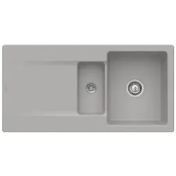 Villeroy & Boch Siluet Einbauspüle 333701KD mit Ablaufgarnitur und Handbetätigung, Fossil