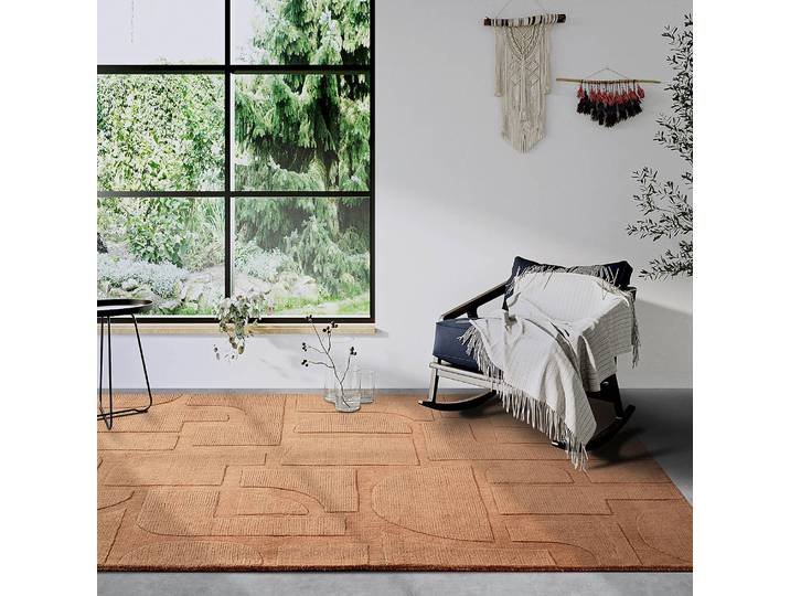 Wollteppich Alexis Braun/Braun 80 x 150cm Baumwollstoff/Wolle
