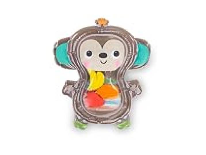 Bright Starts, Tapis d'eau pour jeux à plat ventre Hungry Monkey, jouet sensoriel à gonfler pour enfants de 0 à 6 mois et plus