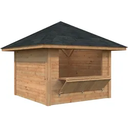 Palmako Marktstand Bianca 8,3 m2 Set 104 - 28 mm hellbraun tauchgrundiert