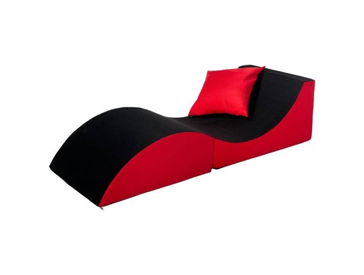Chaise longue 3 en 1 multi-usage noir-rouge