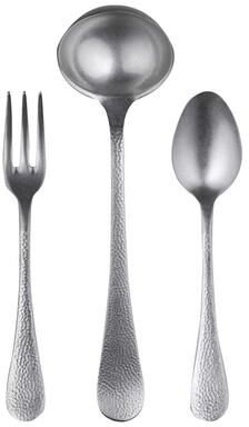 Mepra 3-piece Stainless Steel Epoque Pewter Serving Set (Fork, Spoon, and Ladle)