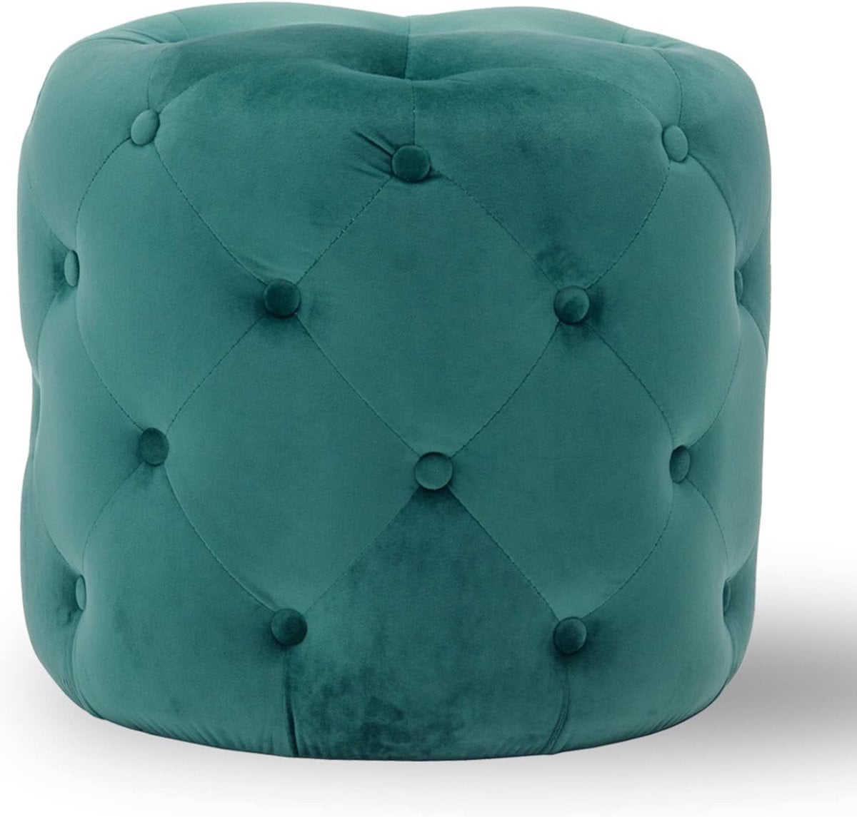 Ronde Voetenbank Poef Krukje Zapatos Veranderen Geknoopt Stof Design Groen B: 41 cm, D: 45 cm