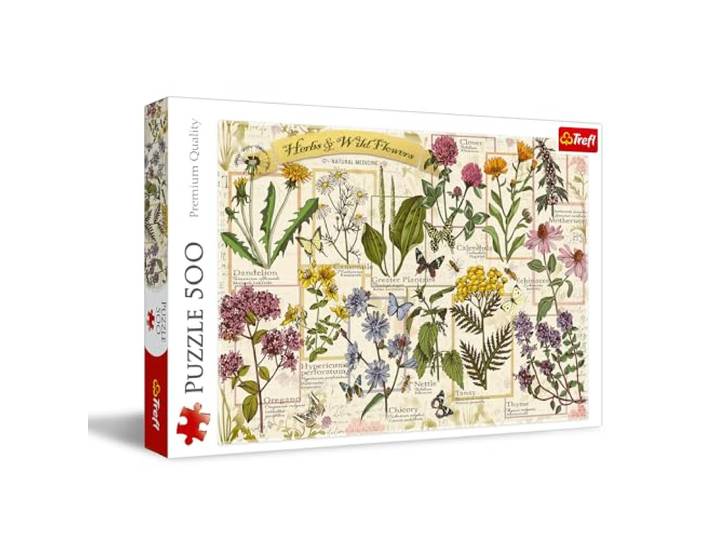 Trefl - Puzzels 500 Stukjes, Kruidenboek: Geneeskrachtige kruiden