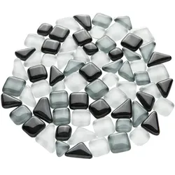 Softglas-Mosaik, grau-mix, polygonal, 10 - 20 mm, 200 g